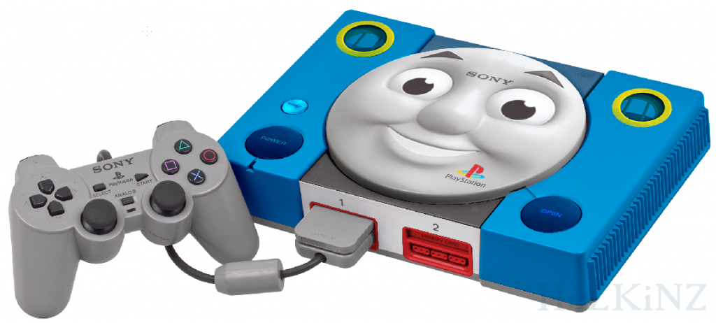 Thomas the Tank Engine crossed with a Sony Playstation
